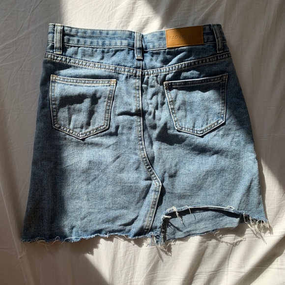 Asymmetrical Denim Miniskirt (from Korea) - Picture 3 of 5
